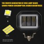 2 PCS Car 4 inch Square Spotlight Work Light with Angel Eyes (Yellow Light)