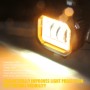 2 PCS Car 4 inch Square Spotlight Work Light with Angel Eyes (Yellow Light)