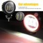 2 PCS Car 4 inch Round Spotlight Work Light with Angel Eyes (Red Light)