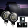 2 PCS Car 4 inch Round Spotlight Work Light with Angel Eyes (White Light)