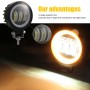 2 PCS Car 4 inch Round Spotlight Work Light with Angel Eyes (Yellow Light)