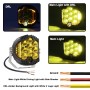 OL-1950Y 5 inch DC12V-30V 5000LM 6500K 50W Car LED Light on Three Sides Headlight for Jeep Wrangler (Gold Light)