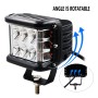 CS-880A1 Car Dust-proof Waterproof Metal Square LED Headlights, Screw Version