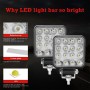 D0038 11.2W 10-30V DC 6000K 3 inch 16 LEDs Square Offroad Truck Car Driving Light Work Light Spotlight Fog Light