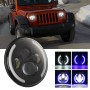 7 inch H4 / H13 DC 9V-30V 3000LM 6000K 25W Car Round Shape LED Headlight Lamps for Jeep Wrangler, with Angel Eye(Blue Light)