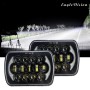 7 inch(5X7)/(7X6) H4 DC 9V-30V 30000LM 300W 8LEDs Car Square Shape LED Headlight Lamps for Jeep Wrangler