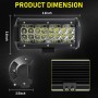 1 Pair D0060 E7 DC9-30V 6000K 12000LM 7 Inch 4 Rows Mixed Light Car Off-road Vehicle Working Light