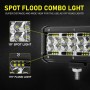 1 Pair D0060 E7 DC9-30V 6000K 12000LM 7 Inch 4 Rows Mixed Light Car Off-road Vehicle Working Light