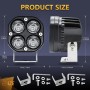 Car 3 inch 4LEDs Strobe Spotlight 20W / 2000LM / 6000K / DC9-80V(White Light)