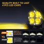 Car 3 inch 4LEDs Strobe Spotlight 20W / 2000LM / 6000K / DC9-80V(Yellow Light)