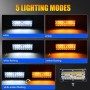 7 inch 15W 3 Row Car LED Strip Light Working Refit Off-road Vehicle Lamp Roof Strip Light with Yellow White Flash