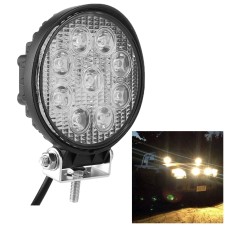 Round Shape 27W Bridgelux 2150lm 9 LED White Light Floodlight Engineering Lamp / Waterproof IP67 SUVs Light, DC 10-30V(Black)