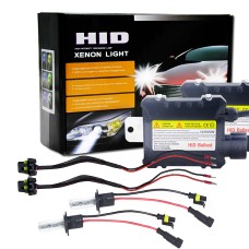 55W 3200LM H1 4300K HID Xenon Bulbs Light Conversion Kit with High Intensity Discharge Slim Ballast, Warm White