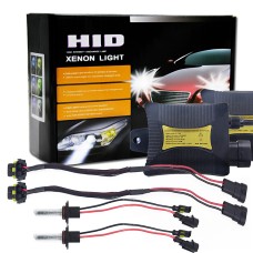55W 9005/H10/HB3 6000K HID Xenon Light Conversion Kit with High Intensity Discharge Slim Ballast, White