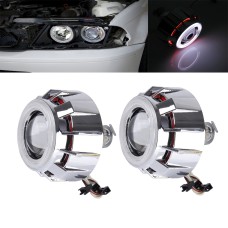 2 PCS H1 3.0 inch 12V Bi-Xenon Projector Lens Headlight Kit with Exquisite Angle Eyes Decoration(Red Light)