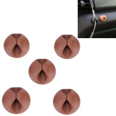 5 PCS Single Cable Clips, Cable Management System and Cord Organizer Solution(Brown)