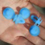 100 PCS Hole Plastic Rivets Fastener Push Clips(Blue)