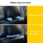 1 Pair Hidden Type Car Hook(Green)