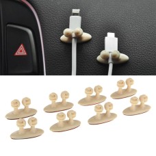 8 PCS DM-003 Car Cable Convenient Bundle Clip with Adhesive(Beige)