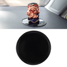 Автомобильный круглый мягкий мягкий резиновый приборная панель антикатурной коврик для телефона/ GPS/ MP4/ MP3, диаметр: 8см (черный)