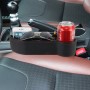 Car Seat Crevice Storage Box with Interval Cup Drink Holder Auto Gap Pocket Stowing Tidying for Phone Pad Card Coin Case Accessories(Black)