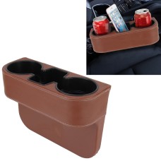 Car Seat Crevice Storage Box Cup Drink Holder Auto Pocket Stowing Tidying for Phone Pad Card Coin Case Car Accessories(Brown)