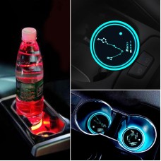 2 PCS Car Constellation Series AcrylicColorful USB Charger Water Cup Groove LED Atmosphere Light(Pisces)