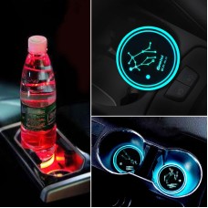 2 PCS Car Constellation Series AcrylicColorful USB Charger Water Cup Groove LED Atmosphere Light(Gemini)