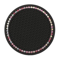 5 PCS Car Universal Diamond Honeycomb Water Coaster Car Anti-Slip Mat(Black Pink Diamond)