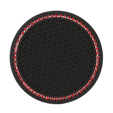 5 PCS Car Universal Diamond Honeycomb Water Coaster Car Anti-Slip Mat(Black Red Diamond)