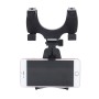 Universal Car Rear View Mirror Steering Wheel Phone Mount Holder, For iPhone, Galaxy, Huawei, Xiaomi, Sony, LG, HTC, Google and other Smartphones(Black)