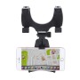 Universal Car Rear View Mirror Steering Wheel Phone Mount Holder, For iPhone, Galaxy, Huawei, Xiaomi, Sony, LG, HTC, Google and other Smartphones(Black)