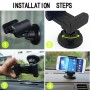 3R-1005 Universal Car Suction Cup Mount Bracket Phone Holder for 68-80mm Mobile Phone