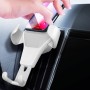 Litchi Texture Gravity Car Mount Phone Holder (White)