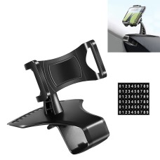 Car Dashboard Mobile Phone Holder Bracket with Number Plate (Black)