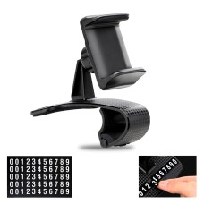 Car Dashboard Mobile Phone Holder Bracket with Number Plate (Black)