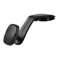 KUULAA S1 Car Simple Magnetic Suction Mobile Phone Bracket Holder with Bending Base + Magnetic Sheet (Black)