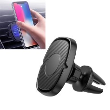 KUULAA S13 Car Simple Magnetic Suction Mobile Phone Bracket Holder with Air Outlet Ball Clamp + Magnetic Sheet (Black)