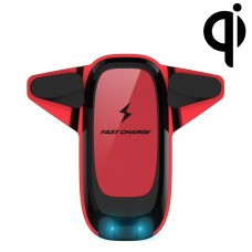 AiNaU 7.5W / 10W Clip2 Car Qi Wireless Charger Fast Charging Air Vent Phone Holder(Red)