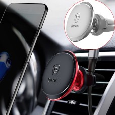 Baseus Universal 360 Degree Rotation Magnetic Car Air Outlet Vent Mount Phone Holder with Cable Clip, For iPhone, Galaxy, Sony, Lenovo, HTC, Huawei, and other Smartphones(Silver)