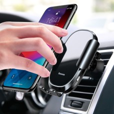 Baseus Sugent-Zn01 Smart Car Mount Mount Doperter, для iPhone, Galaxy, Huawei, Xiaomi, HTC, Sony и других смартфонов между 4-6,5 дюймами (черный)