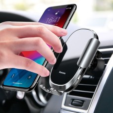 Baseus SUGENT-ZN0S Smart Car Mount Cell Phone Holder, For iPhone, Galaxy, Huawei, Xiaomi, HTC, Sony and Other Smartphones Between 4-6.5 inches(Silver)