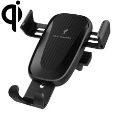 X276 QI Standard Vehicle Phone Air Vent Mount Gravity Bracket Wireless Charger(Black)