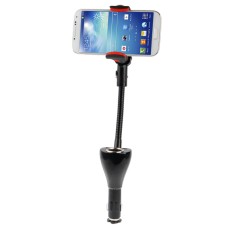 Universal Car Mount + Dual USB Car Charging, DC 5V / 2A, Support 360 Degree Rotation, For iPhone, Galaxy, Huawei, Xiaomi, Lenovo, LG, HTC and Other Smartphones