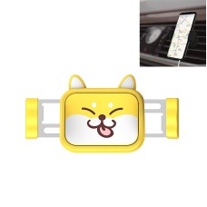 Симпатичный питовой автомобиль держатель мобильного телефона Air Outlet Snap-In Car Автоматический автомобильный механический навигационный кронштейн (Shiba Inu Little Yellow)