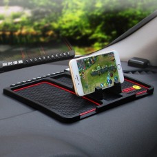 Car Interior Car Multifunctional Instrument Panel Storage Pad Car Phone Bracket Anti-slip Pad With Stop, Style:Stereo Red Circle