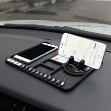 Car Interior Car Multifunctional Instrument Panel Storage Pad Car Phone Bracket Anti-slip Pad With Stop, Style:Rotating Black Circle