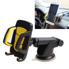 Car Phone Holder Car Air Outlet Mobile Phone Holder Suction Cup Navigation Instrument Panel General, Style:2 in 1(Yellow)