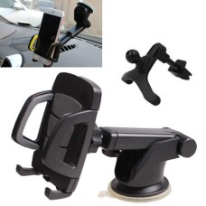 Car Phone Holder Car Air Outlet Mobile Phone Holder Suction Cup Navigation Instrument Panel General, Style:3 in 1(Gray)