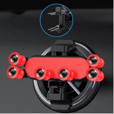 Car Holder Mobile Phone Navigation Automatic Retractable Gravity Car Holder(Red Round Air Rutlet)